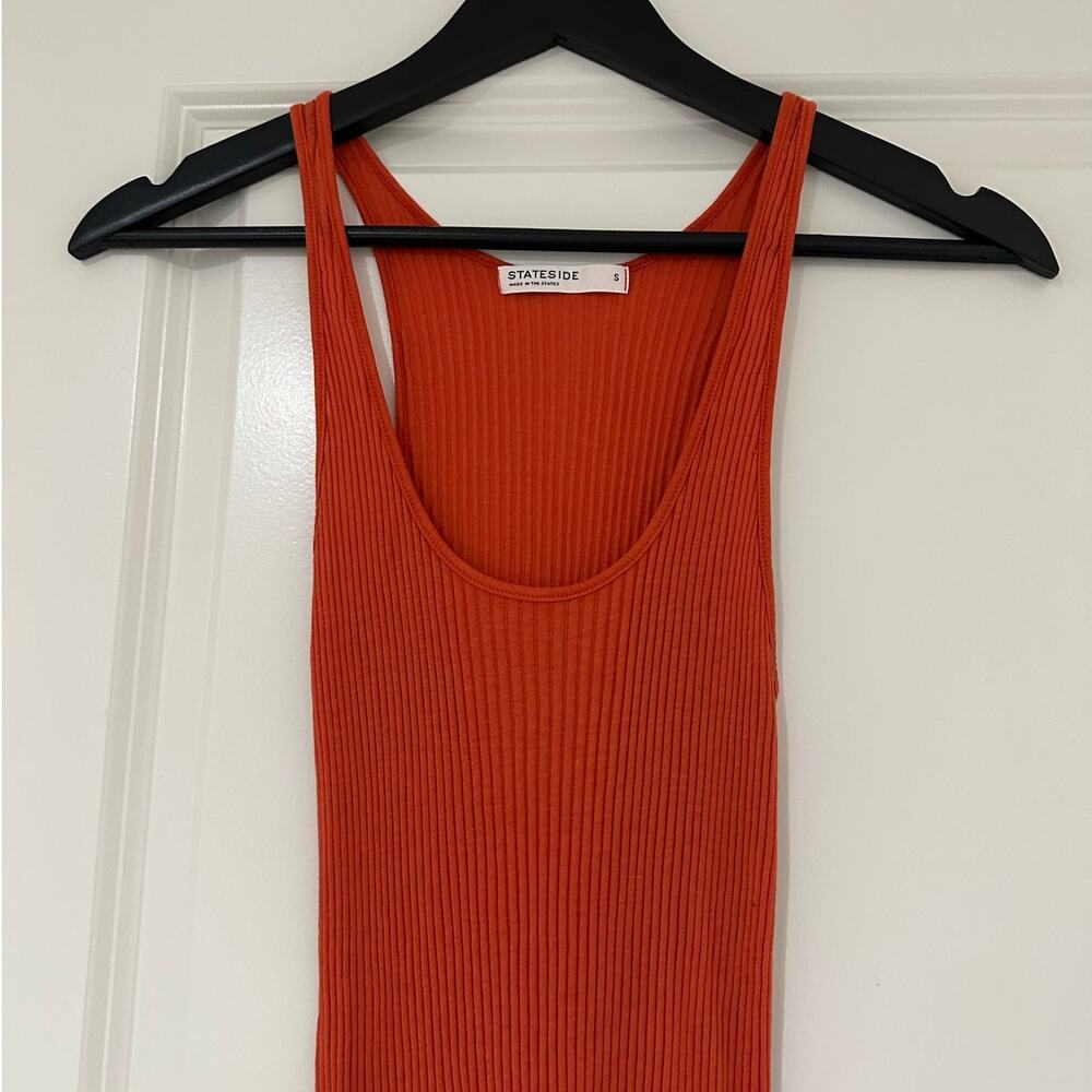 Stateside Orange Ribbed Tank Top - Picture 5 of 5